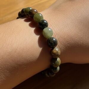 ​Tucson Gem Show Vesuvianite Idocrase Beaded Bracelet - 10mm Natural Stone​